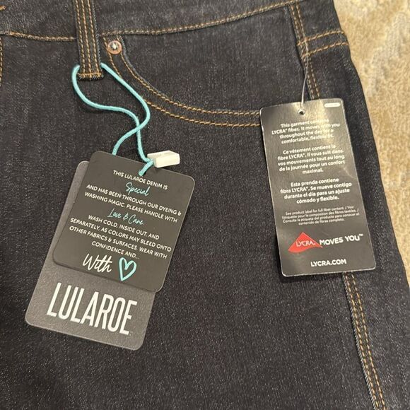 Lularoe skinny fit dark wash stretch jeans size 30 new with tags high rise - Picture 4 of 11